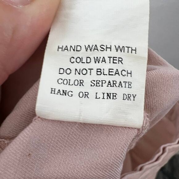 Honey Punch Pink Nude Tencel Chambray 1/4 Button-Front Sleeveless Jumpsuit M - Picture 13 of 13